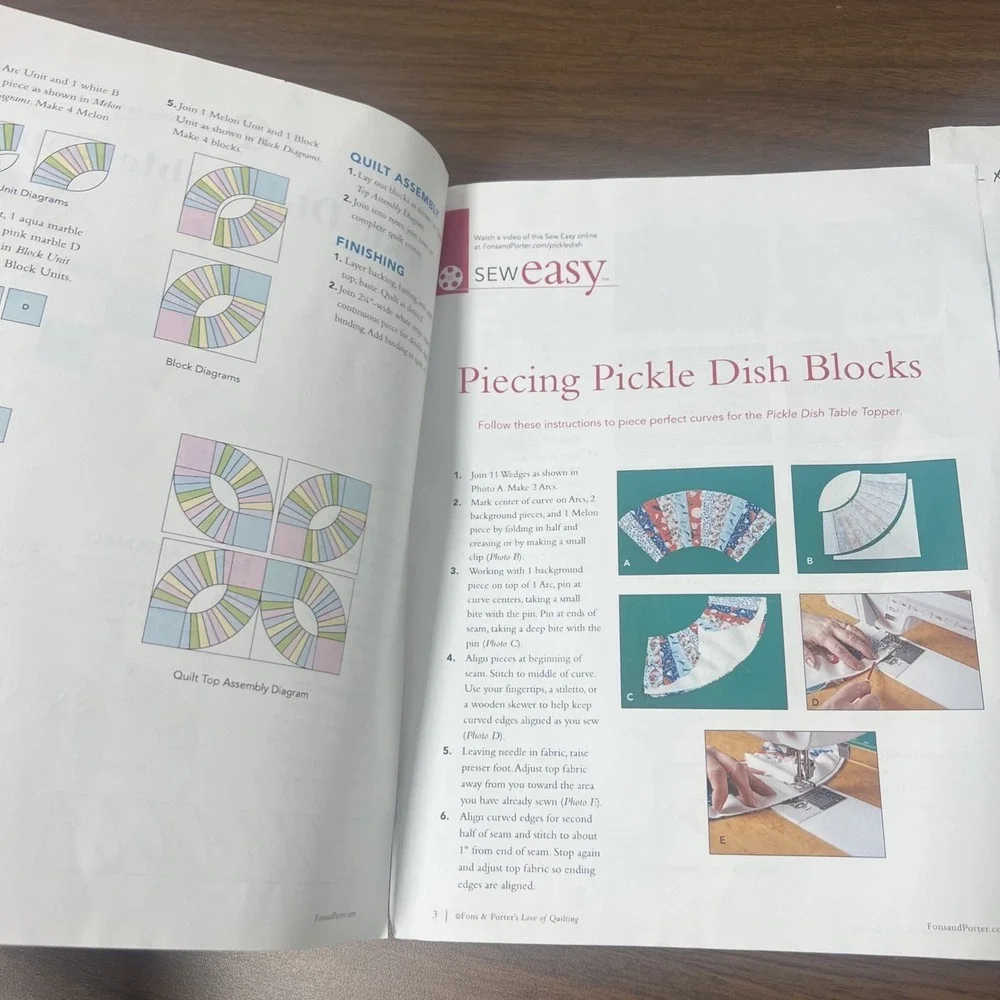 Template Of The Month by Keepsake Quilting Month 10 Pickle Dish Table Topper New